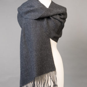 Wide hand woven scarf