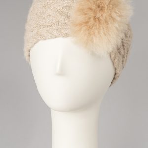 Fur-trimmed Hand made alpaca headband