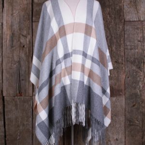 Wide alpaca fiber shawl